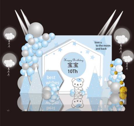 源文件下载【宝宝生日宴美陈】编号：84970031109894376