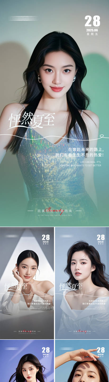 源文件下载【享设计】搜索编号：67240031433922626【美业早安日签海报】