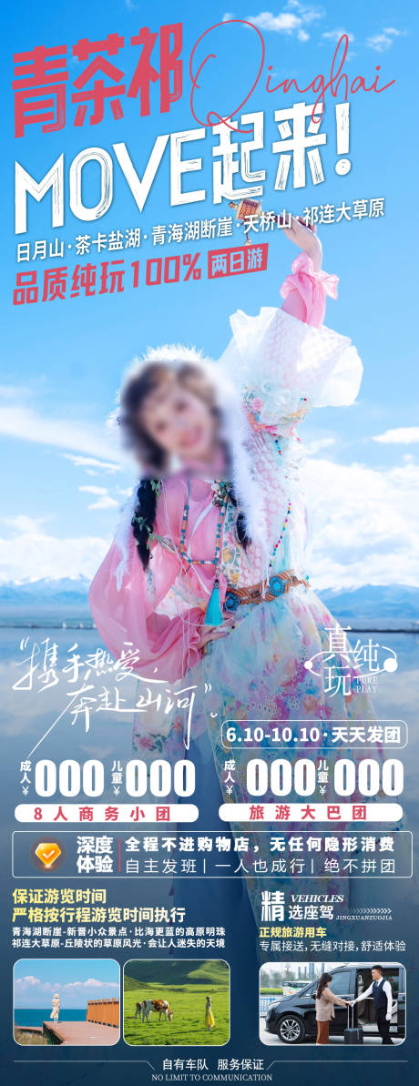 青海两日游旅游长图海报