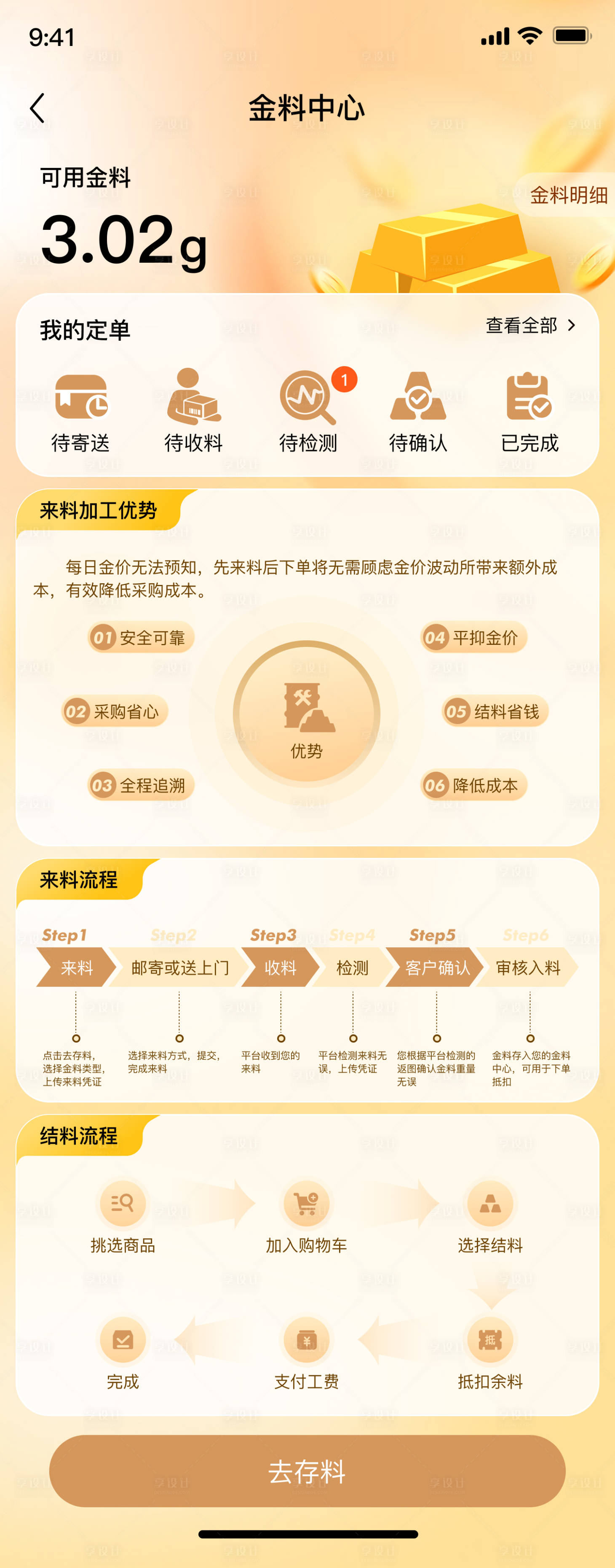 源文件下載【享設(shè)計(jì)】搜索編號(hào)：20340031112604314【金料中心樣式界面設(shè)計(jì)】