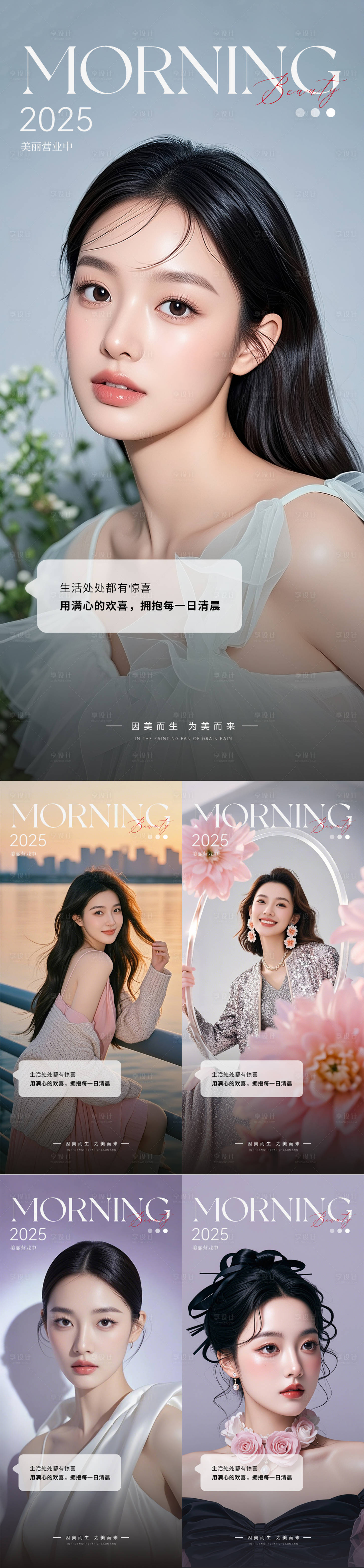 源文件下载【享设计】搜索编号：17630031362358910【美业早安日签海报】