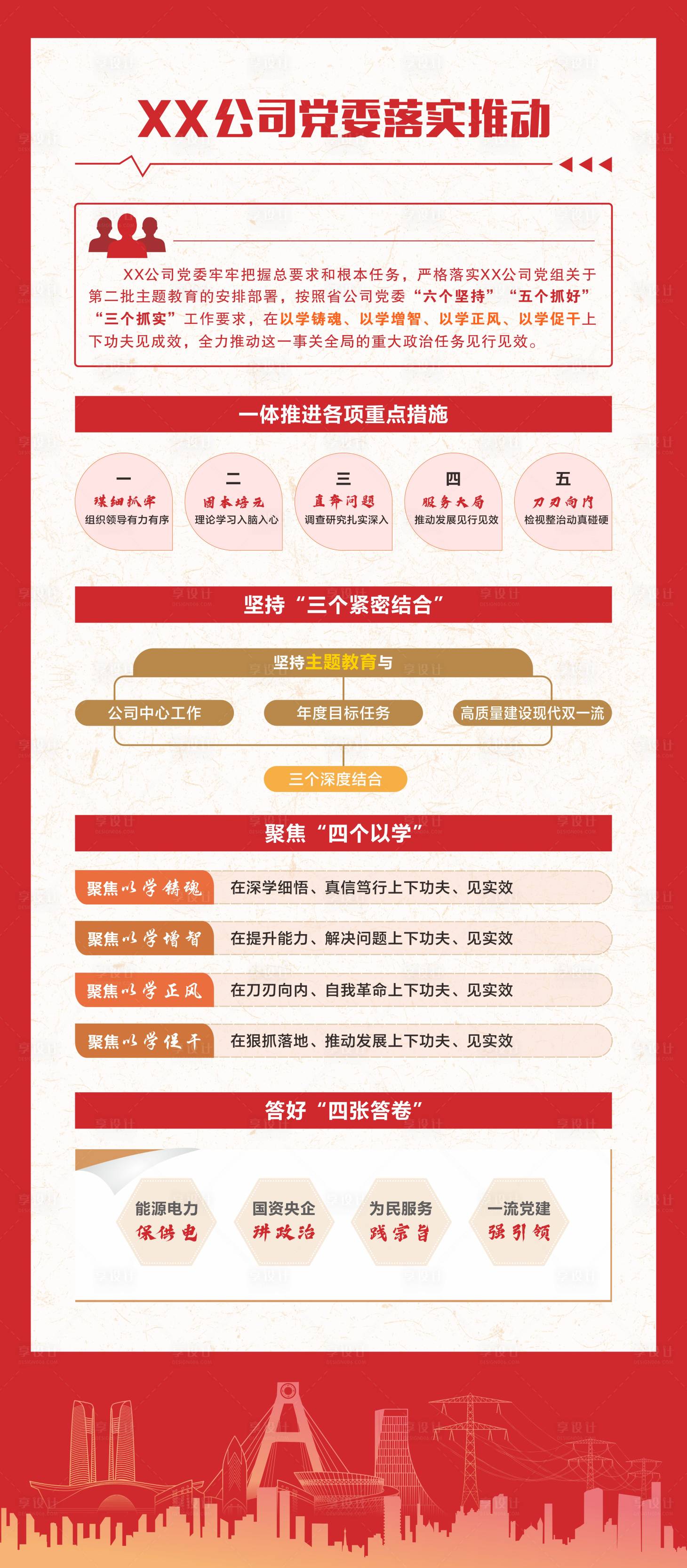 源文件下载【享设计】搜索编号：27090031423615762【党务落实流程展架】