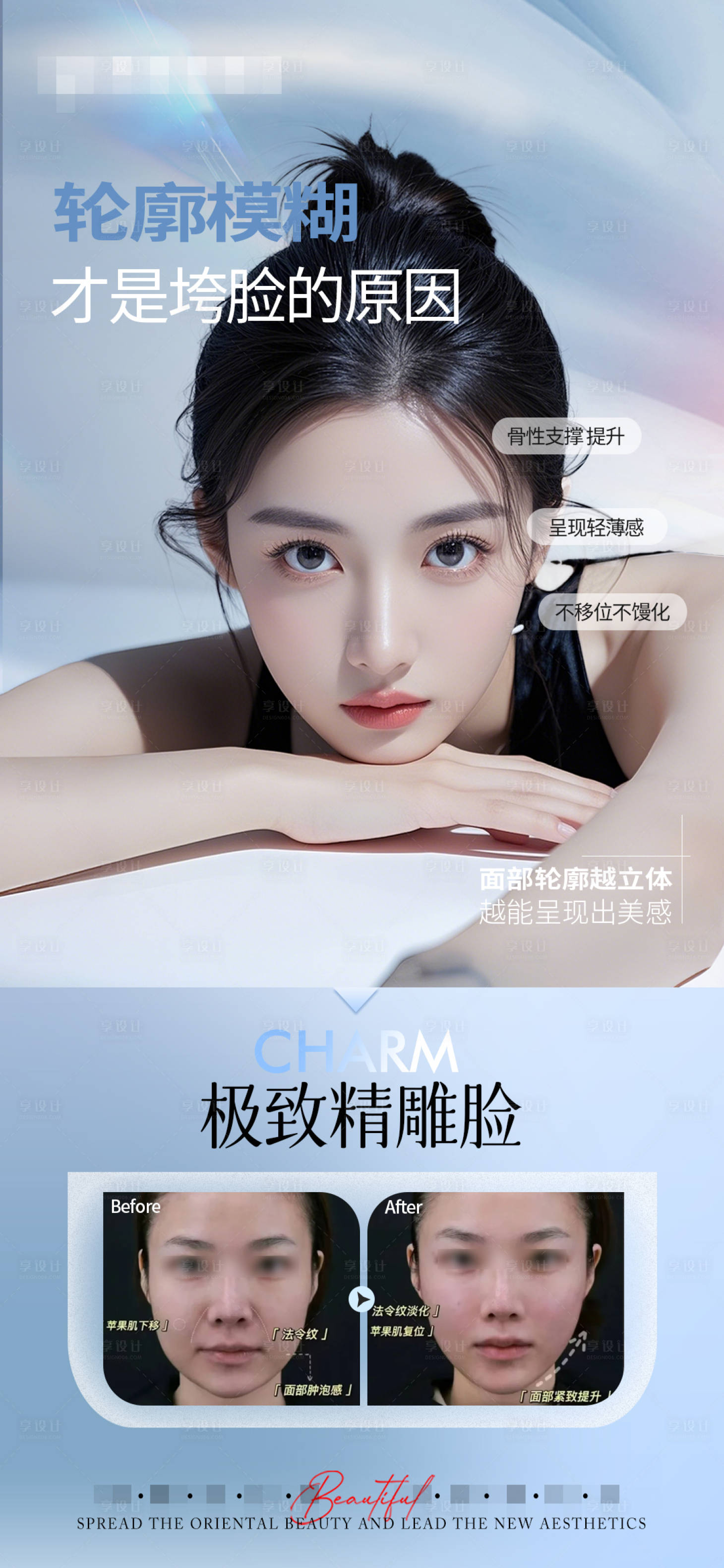 源文件下载【享设计】搜索编号：29200031163669448【医美面部抗衰轮廓对比图海报】