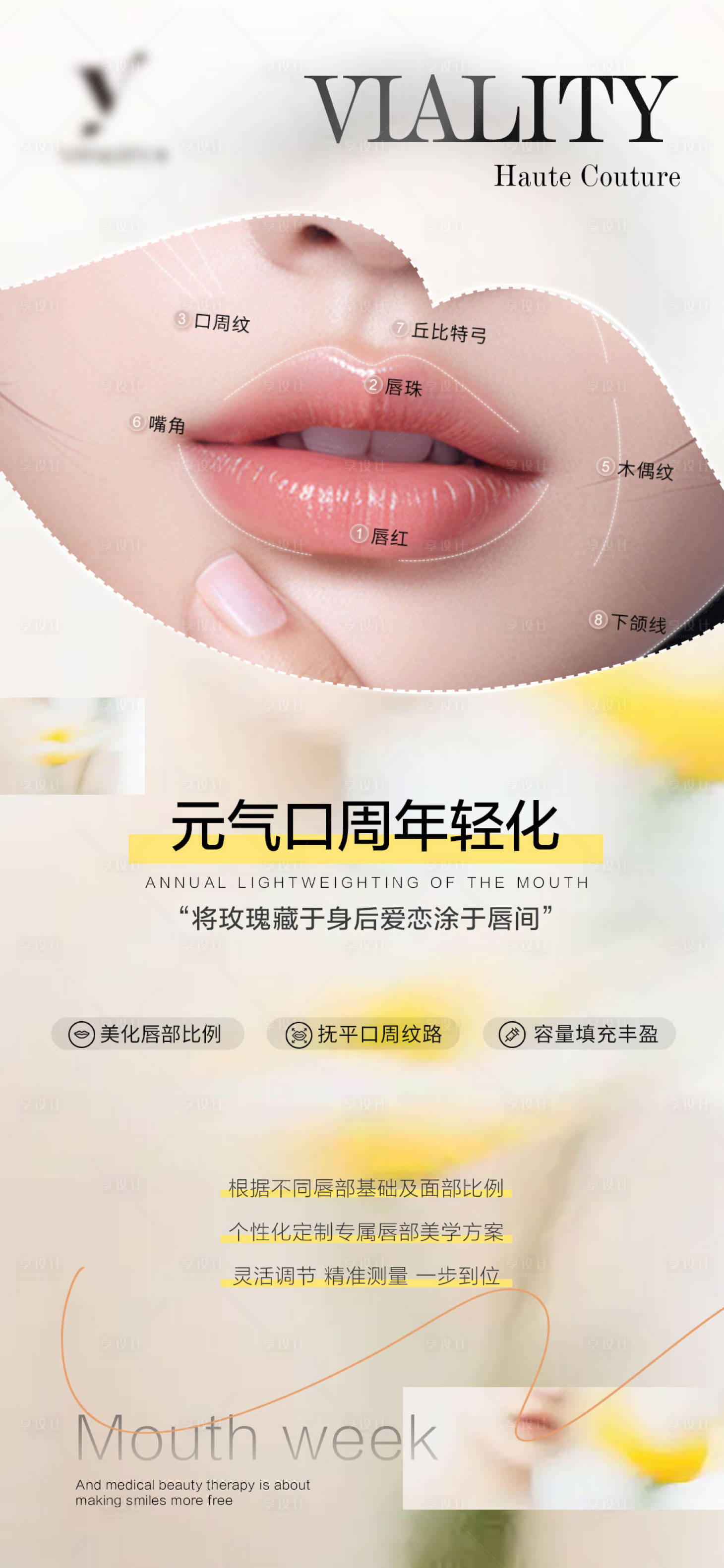 源文件下载【享设计】搜索编号：93980031371932535【口周抗衰宣传海报】