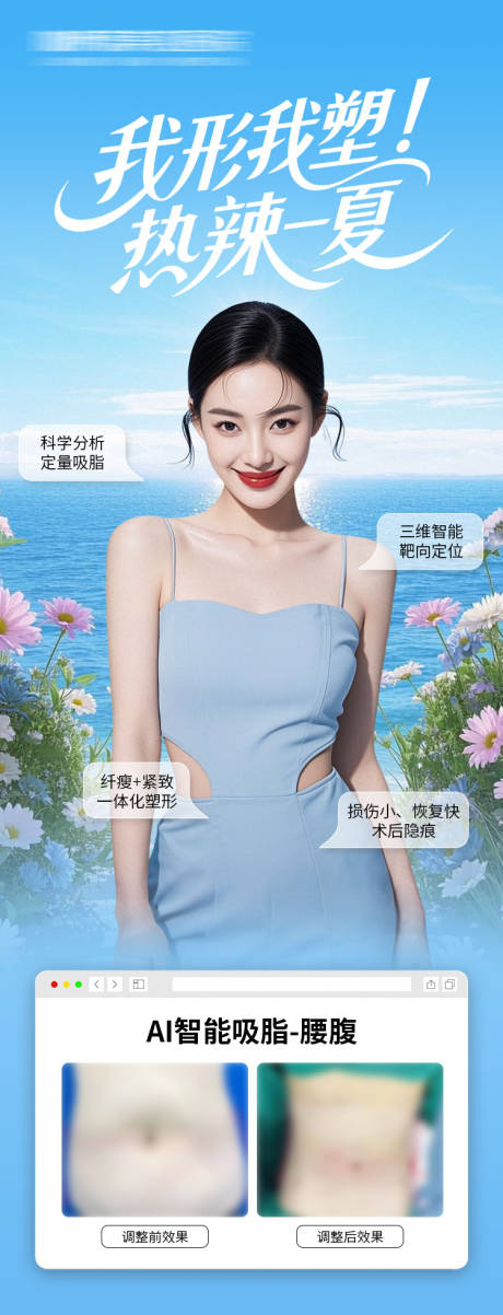 源文件下载【医美热辣一夏减肥瘦身海报】编号：53820031310157596