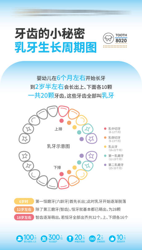 源文件下载【乳牙生长周期儿童口腔科普海报】编号：19280031200035107