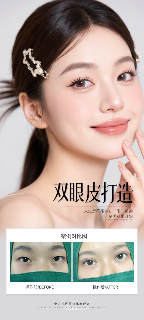 源文件下载【双眼皮打造案例海报】编号：64510031401521383