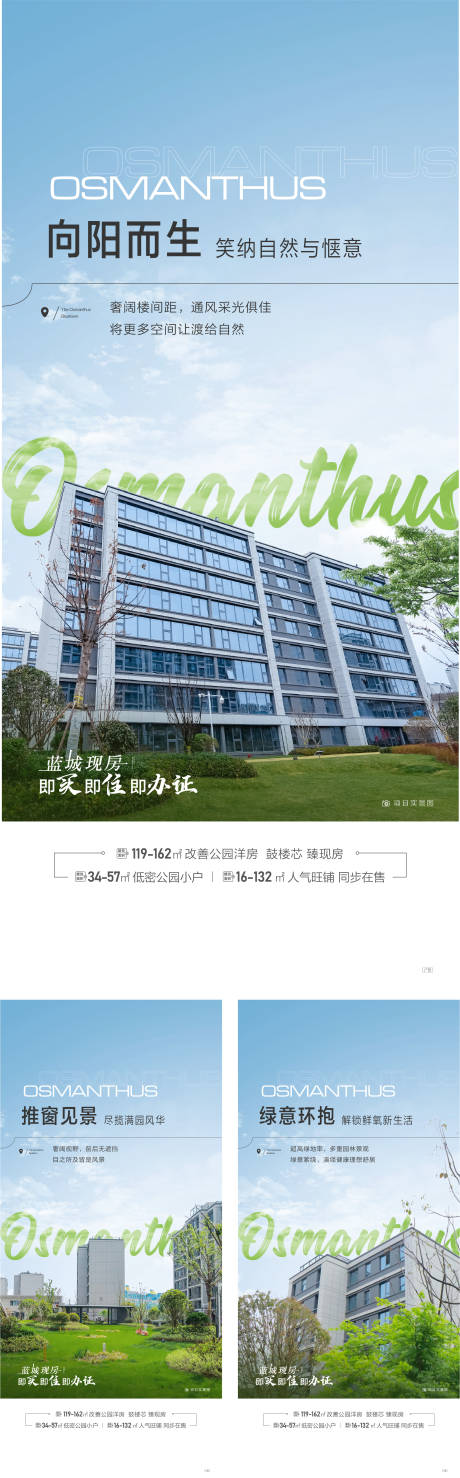 源文件下载【地产洋房公园蓝城实景价值点系列海报】编号：10570031400971043