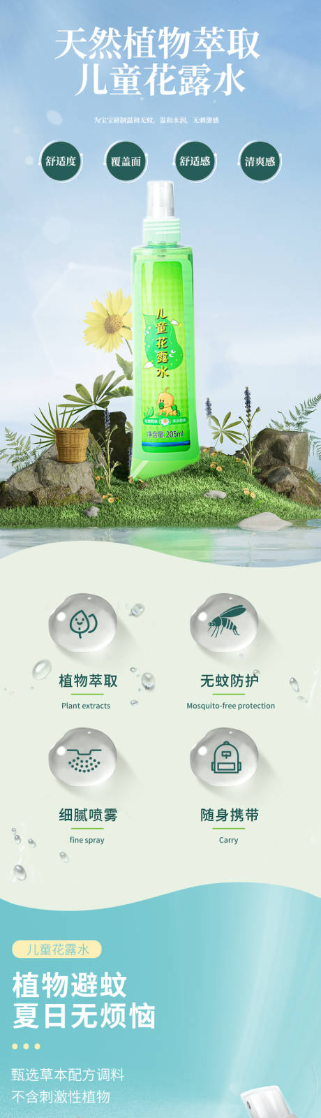 驱蚊花露水电商详情页