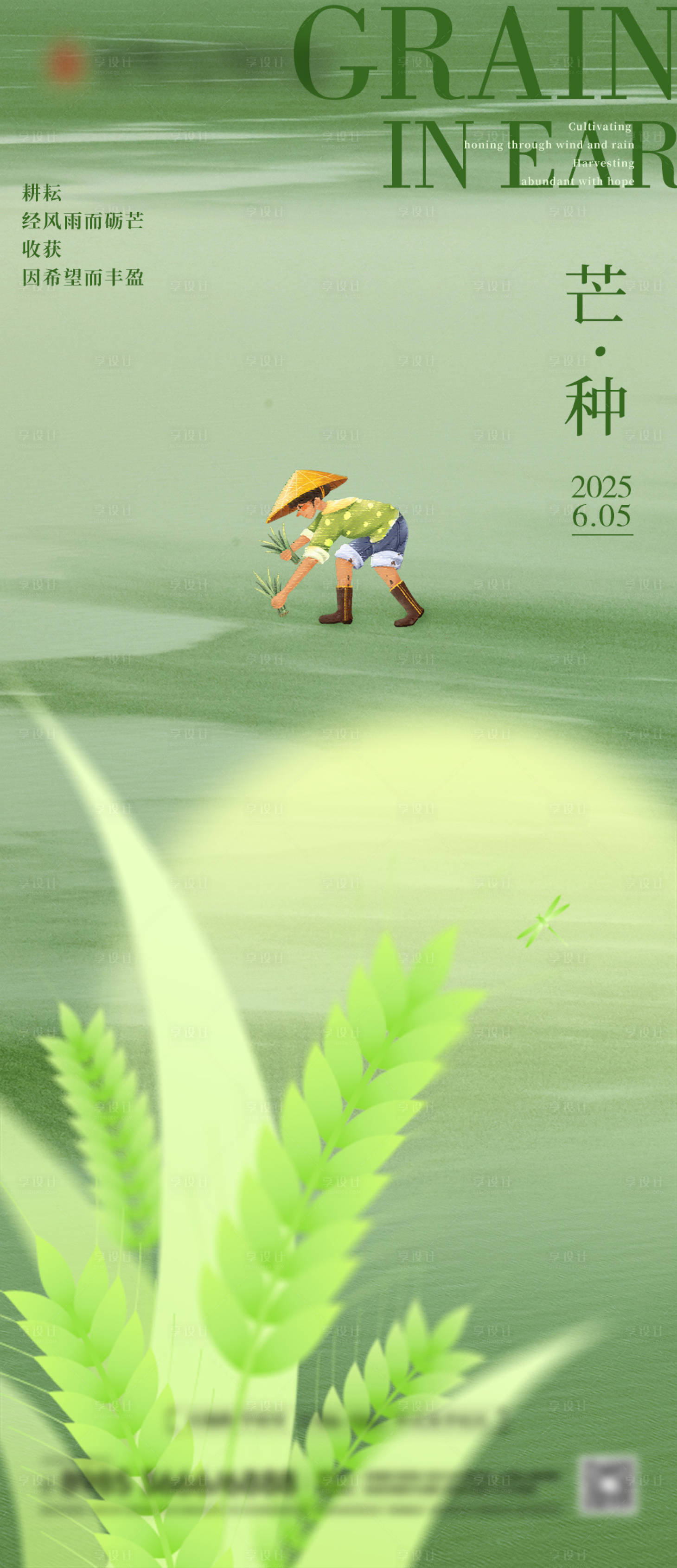 源文件下载【享设计】搜索编号：96090031246288051【夏日芒种节气海报】