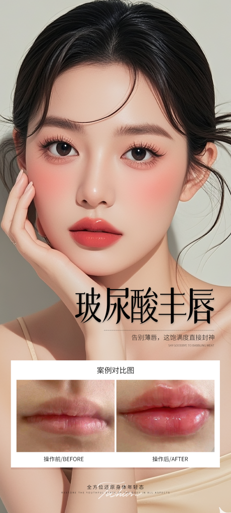 源文件下载【玻尿酸丰唇案例海报】编号：67030031480081966