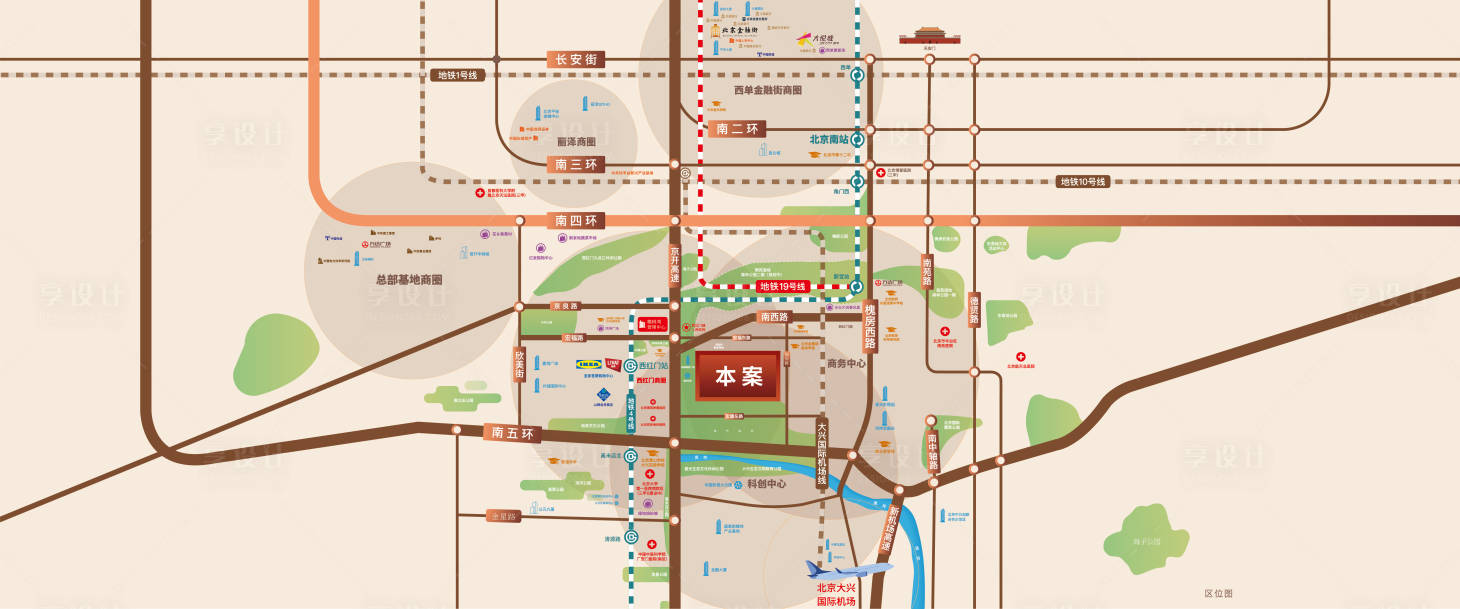 源文件下载【享设计】搜索编号：49580031577367970【北京地产项目区位图】