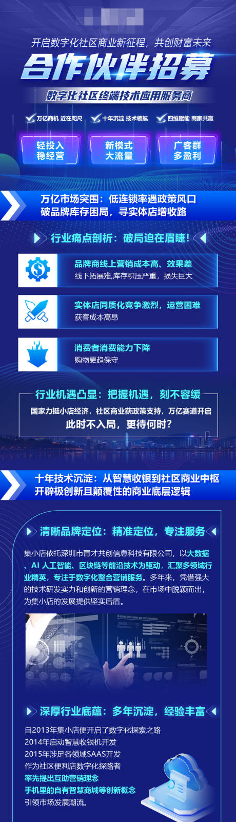 科技公司店铺招商长图
