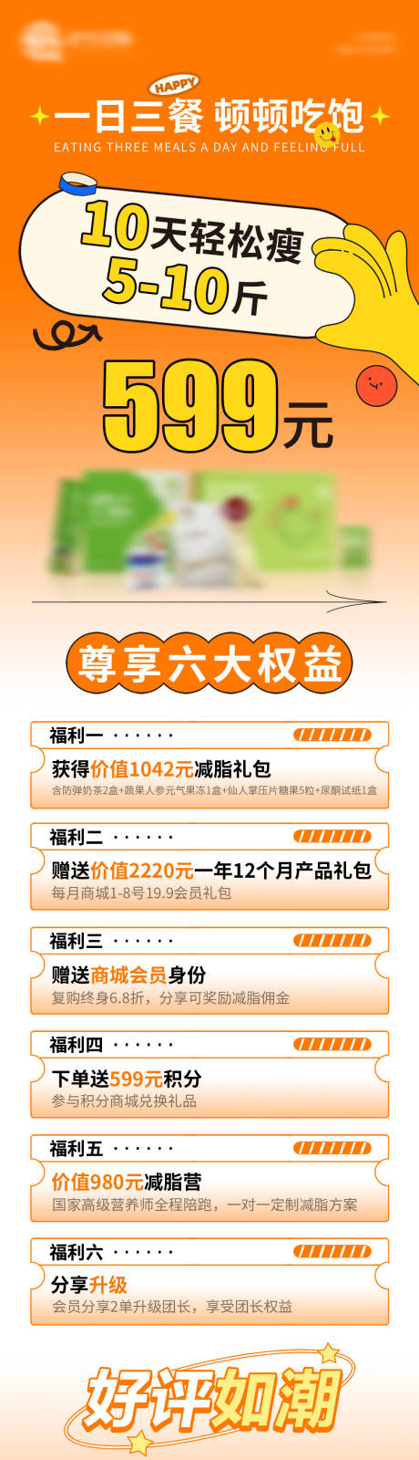 减脂塑身权益好评长图