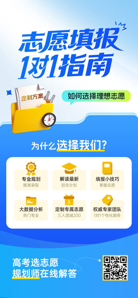 源文件下载【享设计】搜索编号：25430031317376590【高考志愿填报指南海报】