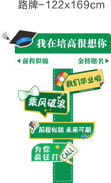 源文件下载【毕业季指引牌异形打卡点】编号：93050031114852375