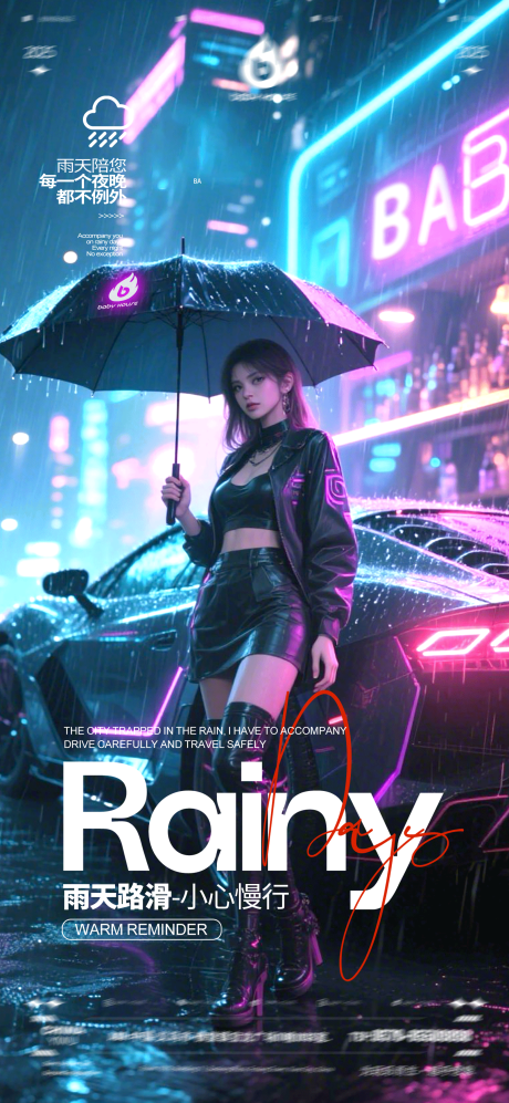 源文件下载【享设计】搜索编号：20550031386365802【酒吧下雨天KTV海报】