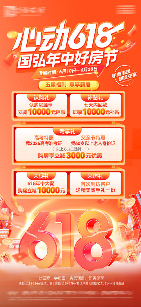 源文件下载【享设计】搜索编号：50340031264988508【地产购房节五重礼海报】