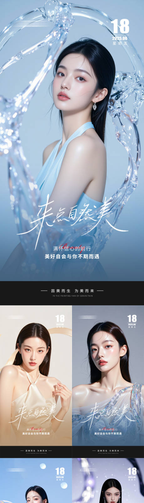 源文件下载【享设计】搜索编号：61110031274634806【美业早安日签海报】