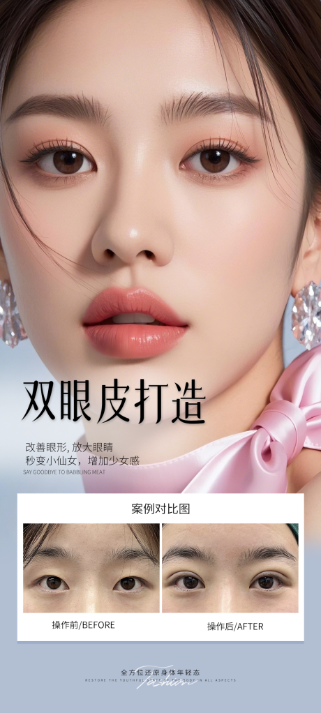 源文件下载【医美双眼皮打造案例海报】编号：37160031096009375