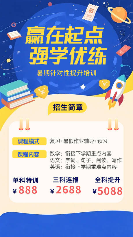 源文件下载【暑期提升班招生海报】编号：14900031533573290