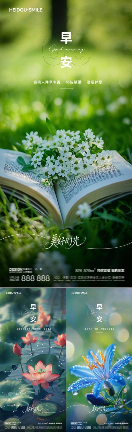 源文件下载【早安风景励志系列海报】编号：48260031238289550