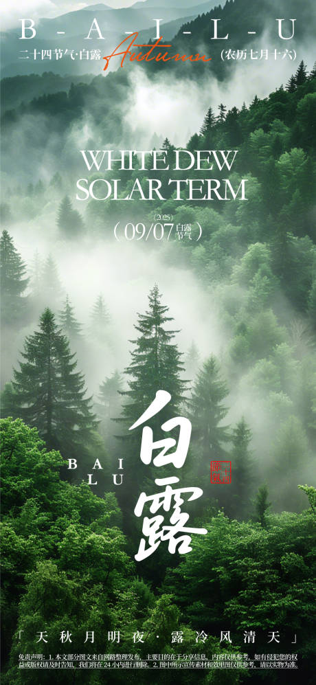 白露节气海报