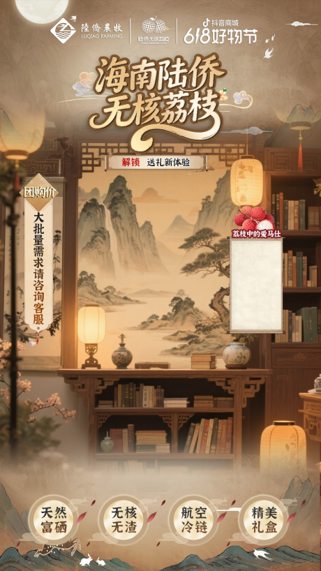 源文件下载【荔枝直播间海报】编号：24840031249096107