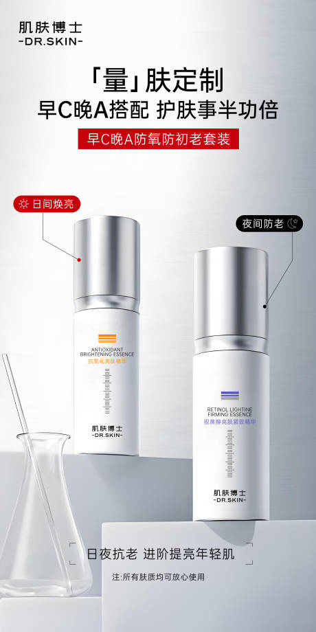 源文件下载【享设计】搜索编号：24050031624952766【早C晚A护肤品产品海报】