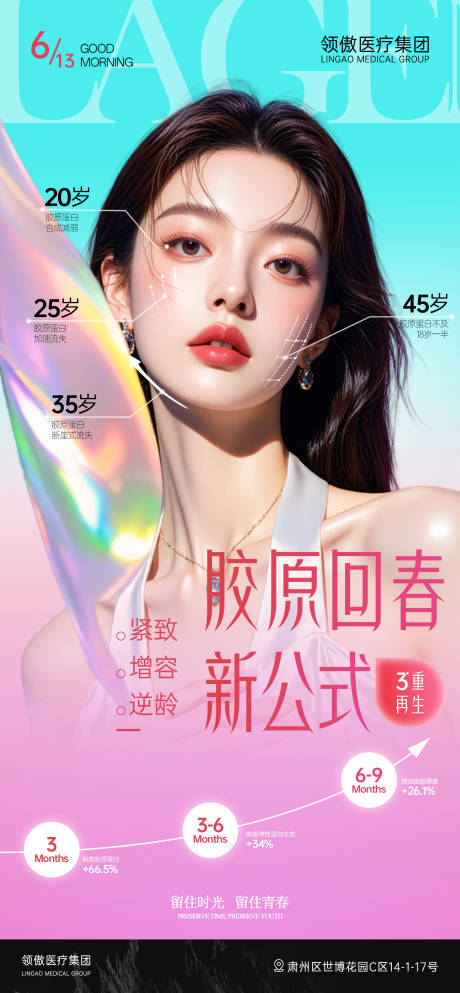 源文件下载【享设计】搜索编号：39480031313925857【医美面部抗衰胶原蛋白项目推广海报】