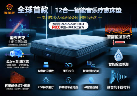 源文件下载【科技智能床垫海报展示】编号：53700031098291430