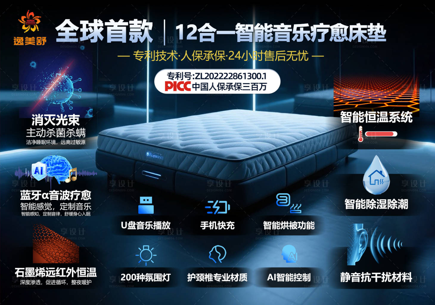 源文件下載【享設(shè)計(jì)】搜索編號(hào)：53700031098291430【科技智能床墊海報(bào)展示】
