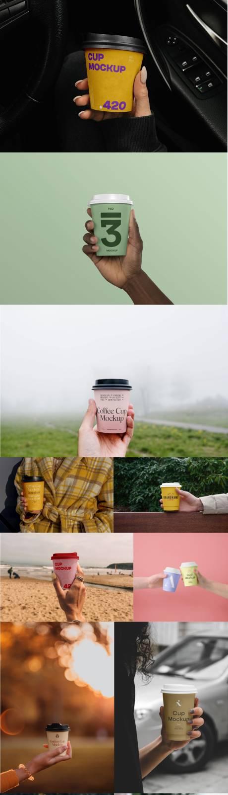 源文件下载【享设计】搜索编号：58990031530692134【手持咖啡杯展示样机VI设计】