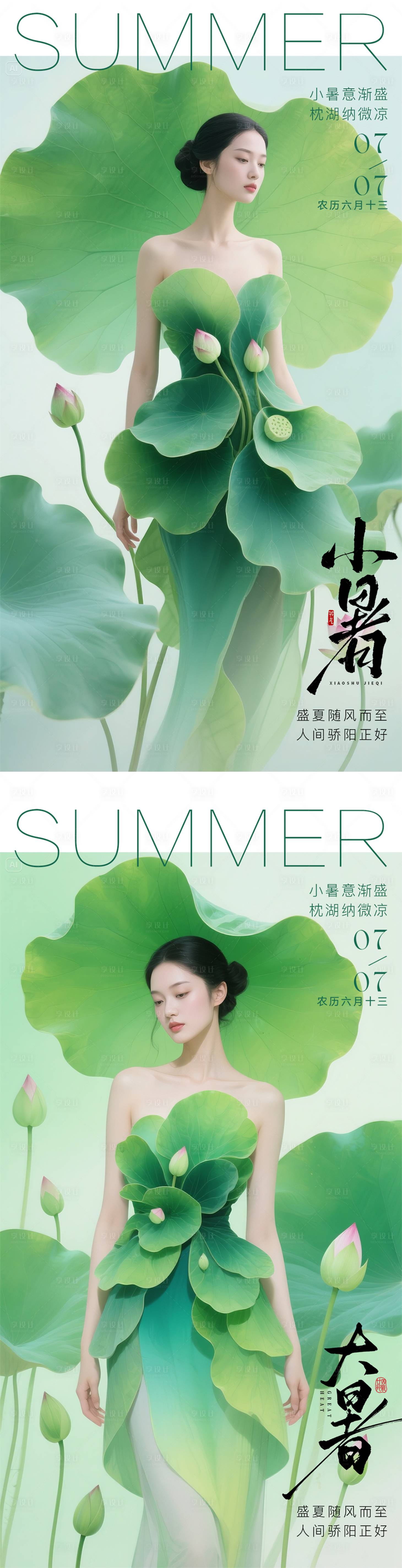 源文件下载【医美24节气大暑小暑早安晨图 】编号：31830031592068301