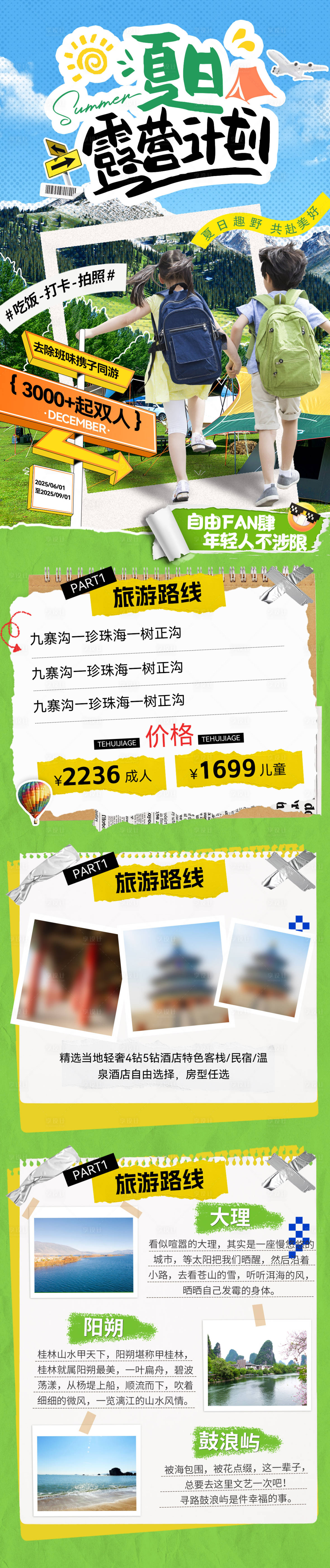 源文件下載【夏日露營(yíng)親子游出行旅游行程流程長(zhǎng)圖】編號(hào)：70350031358748309