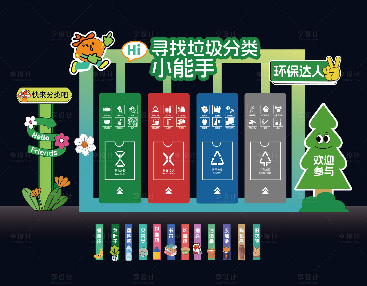 源文件下載【享設(shè)計(jì)】搜索編號(hào)：27810031183199840【垃圾分類美陳】