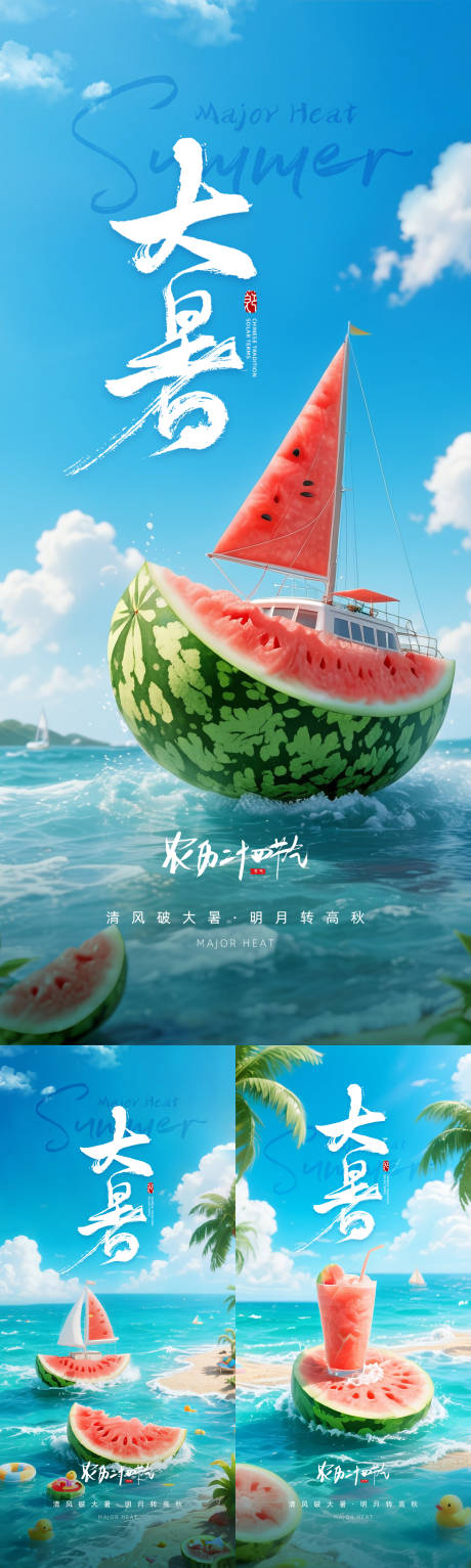 源文件下載【大暑二十四節氣海報】編號：39620031177352459