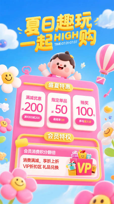 源文件下载【夏日购物节活动宣传海报】编号：17350031351047625