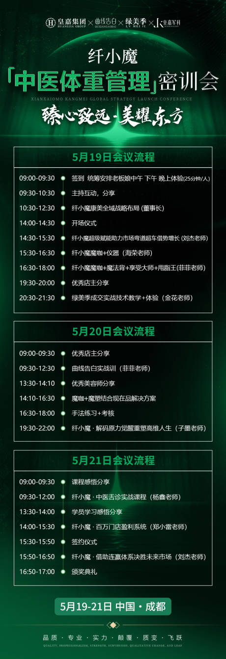 源文件下載【享設(shè)計(jì)】搜索編號(hào)：50660031314011305【醫(yī)美招商會(huì)議課程流程】