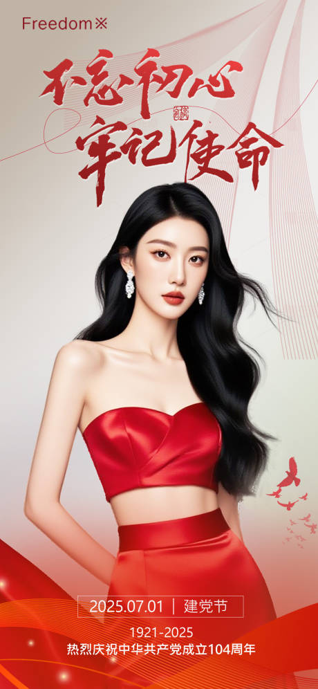 源文件下载【医美建党节节日海报】编号：73890031629192208