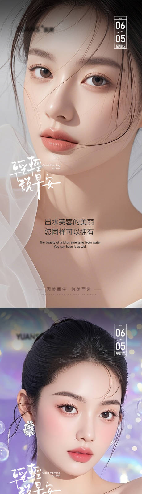 源文件下载【享设计】搜索编号：58290031184932379【医美早安海报】