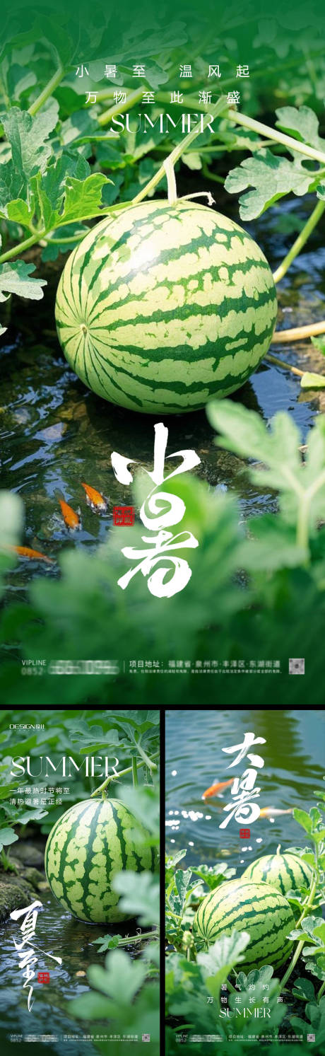 源文件下载【夏至小暑大暑系列海报】编号：21810031358617665