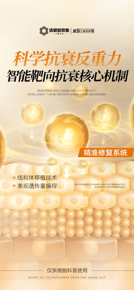 源文件下载【享设计】搜索编号：33610031515063455【抗衰黄色产品功效海报】