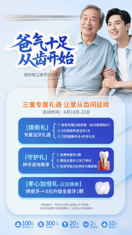 源文件下载【口腔父亲节活动政策海报】编号：57110031273175012