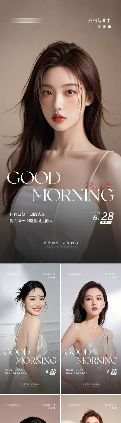 源文件下载【享设计】搜索编号：44080031442119304【美业早安人物海报】