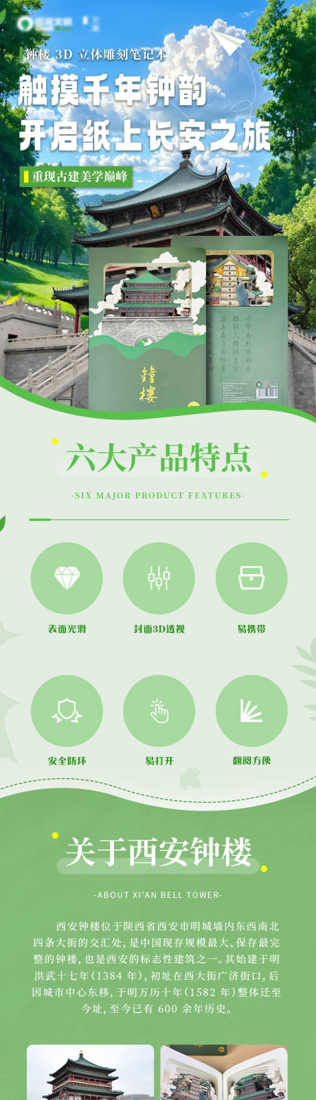 源文件下载【西安钟楼文创礼品促销电商详情页】编号：49600031528724052