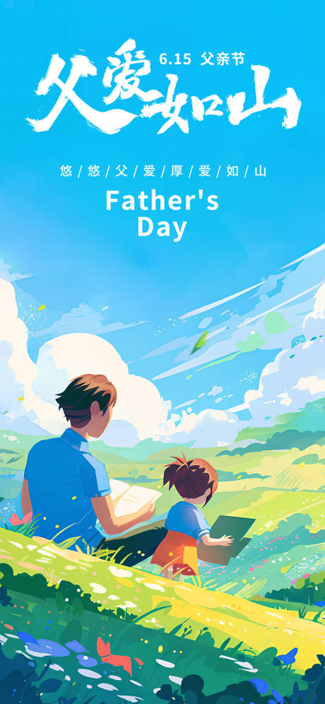 源文件下載【父親節節日移動端海報】編號：49120031291533302