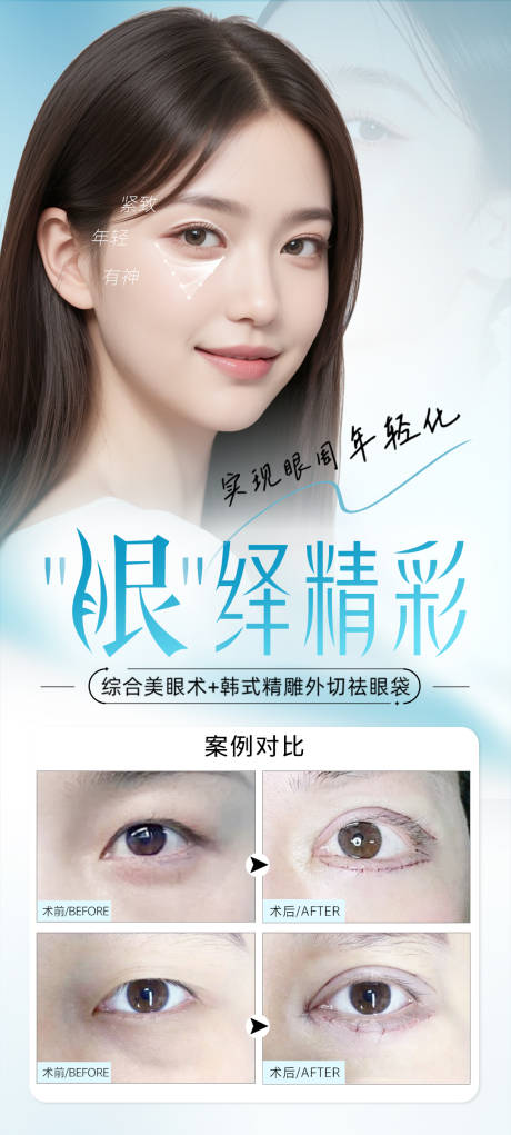 源文件下载【享设计】搜索编号：34080031494475642【眼部整形案例海报】