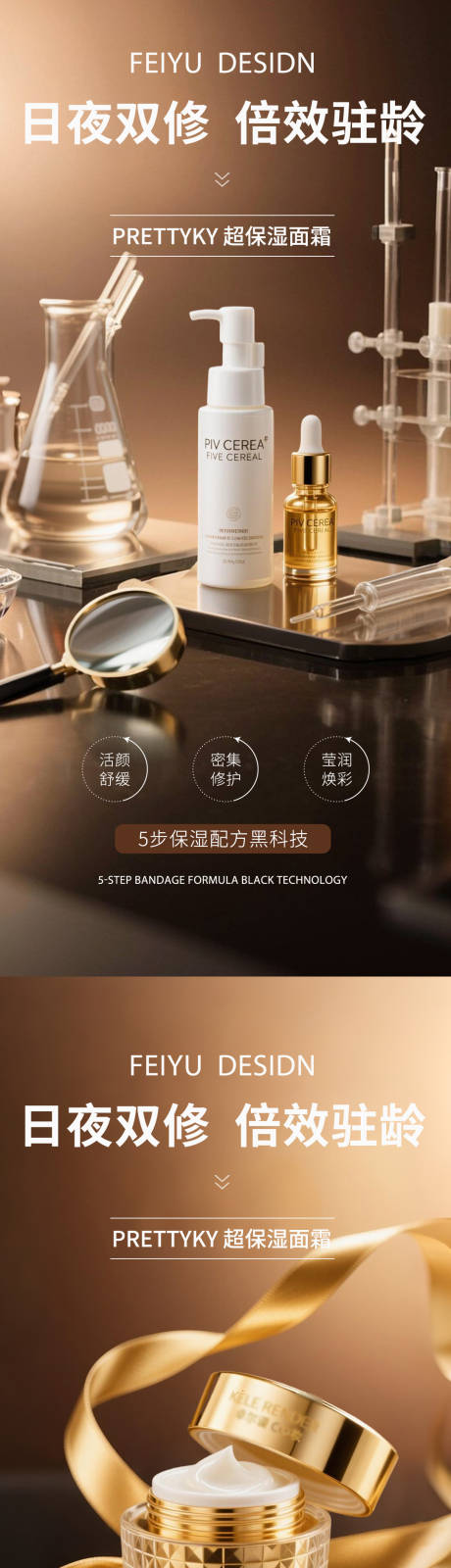 源文件下载【灰色极简护肤品产品海报】编号：93450031563794295