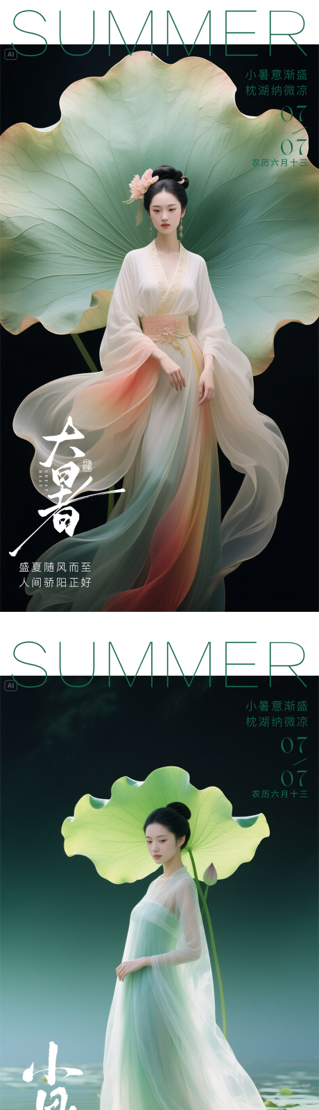 源文件下载【医美24节气大暑小暑早安晨图 】编号：66030031588408151